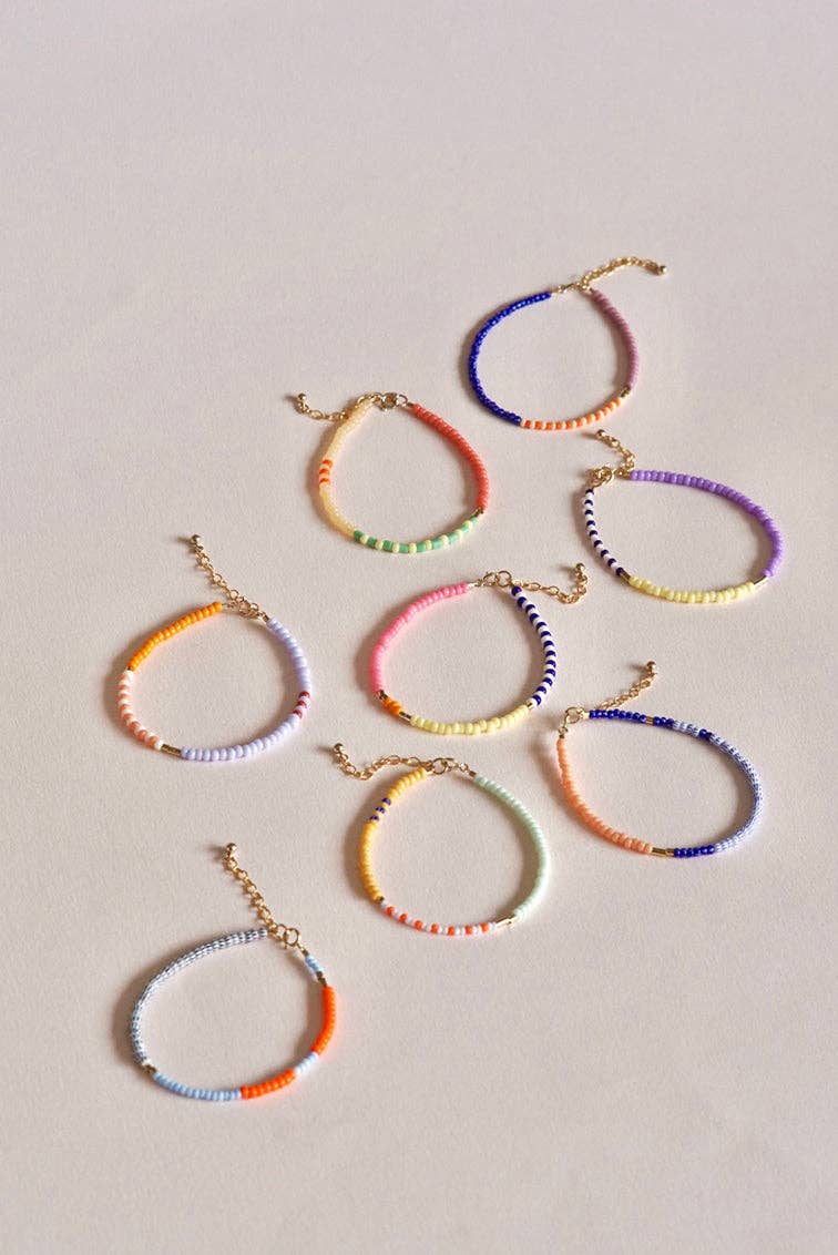 Perlenarmband LENTE - deep blue - clementine - raspberry