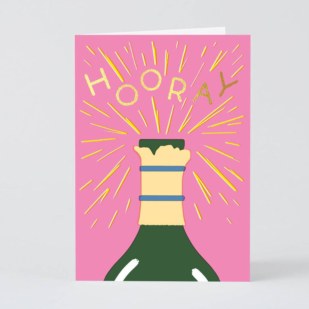 WRAP Hooray Hurra Champagner Grußkarte