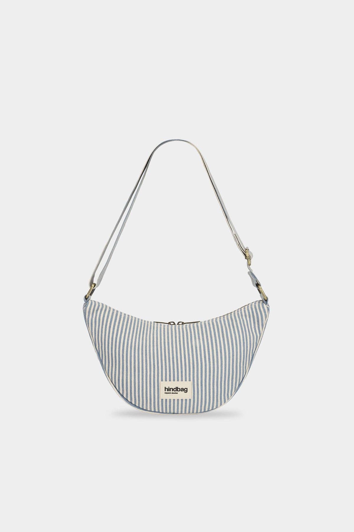 Hindbag - Umhängetasche Andrea, blau gestreift
