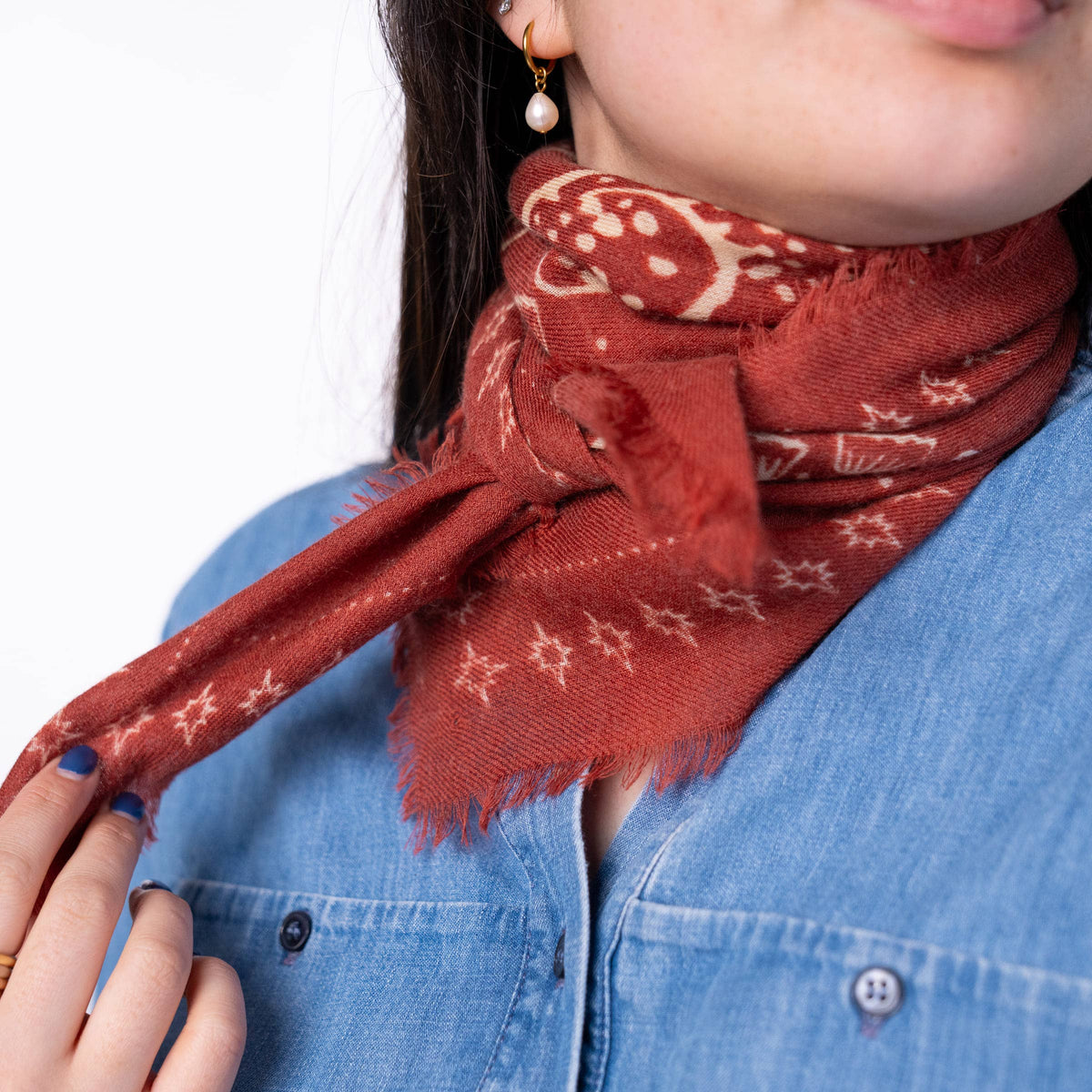 Kleines Halstuch aus 100% Wolle Sasha Terracotta Billybelt