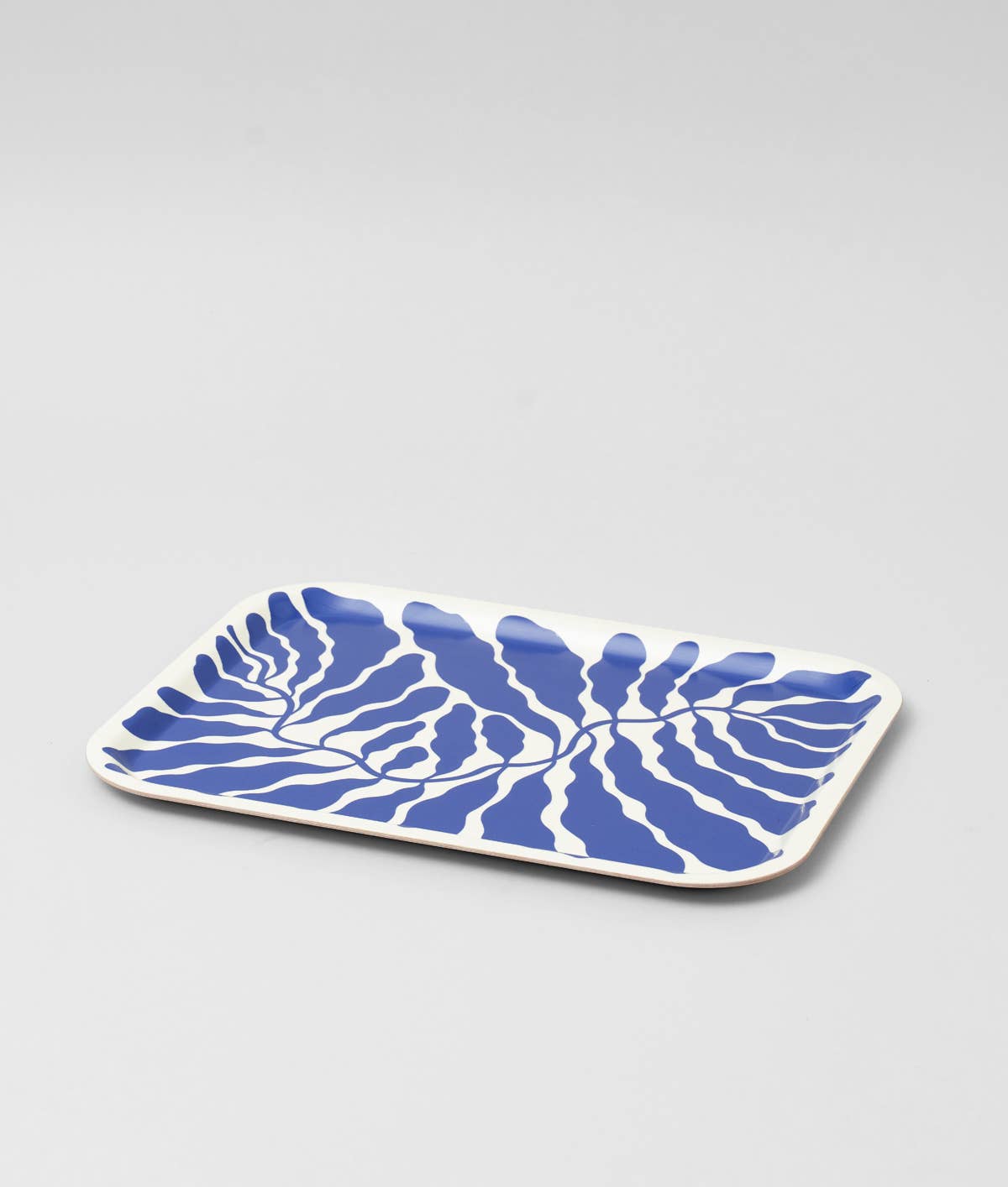 Wrap - Großes rechteckiges Serviertablett "leaves" in blau