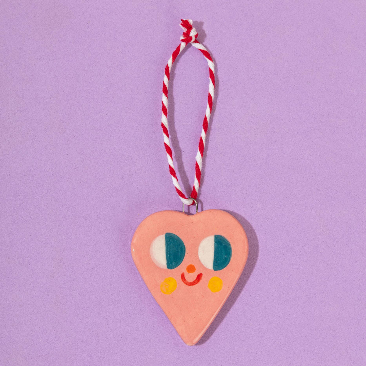 Ana Seixas Rosa Herz / Keramikhängeschmuck