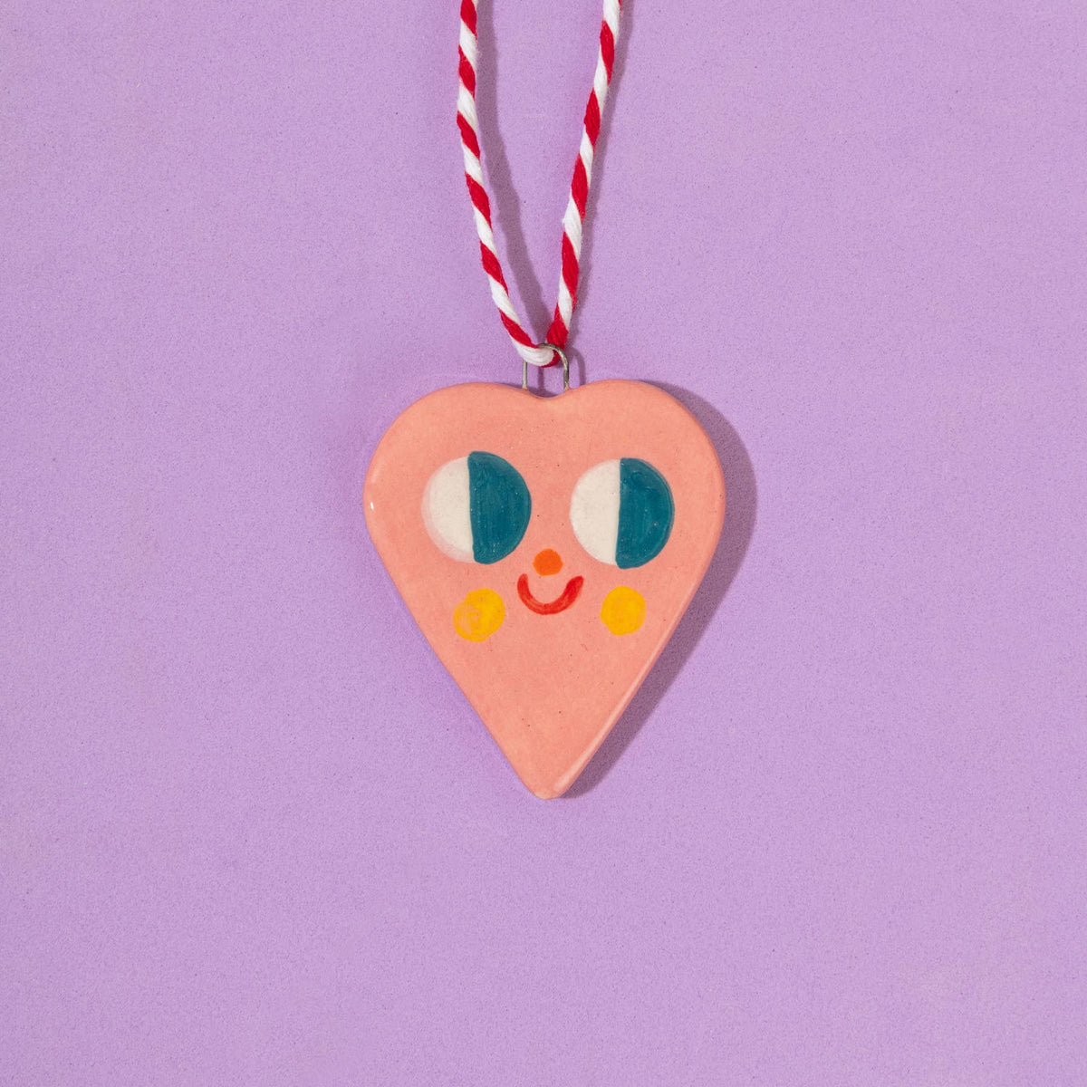 Ana Seixas Rosa Herz / Keramikhängeschmuck