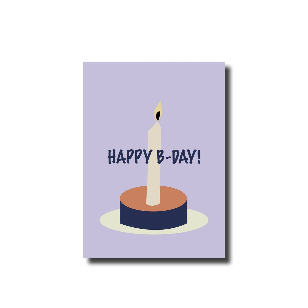 Postkarte happy b-day Kerze lila De lange Tafel