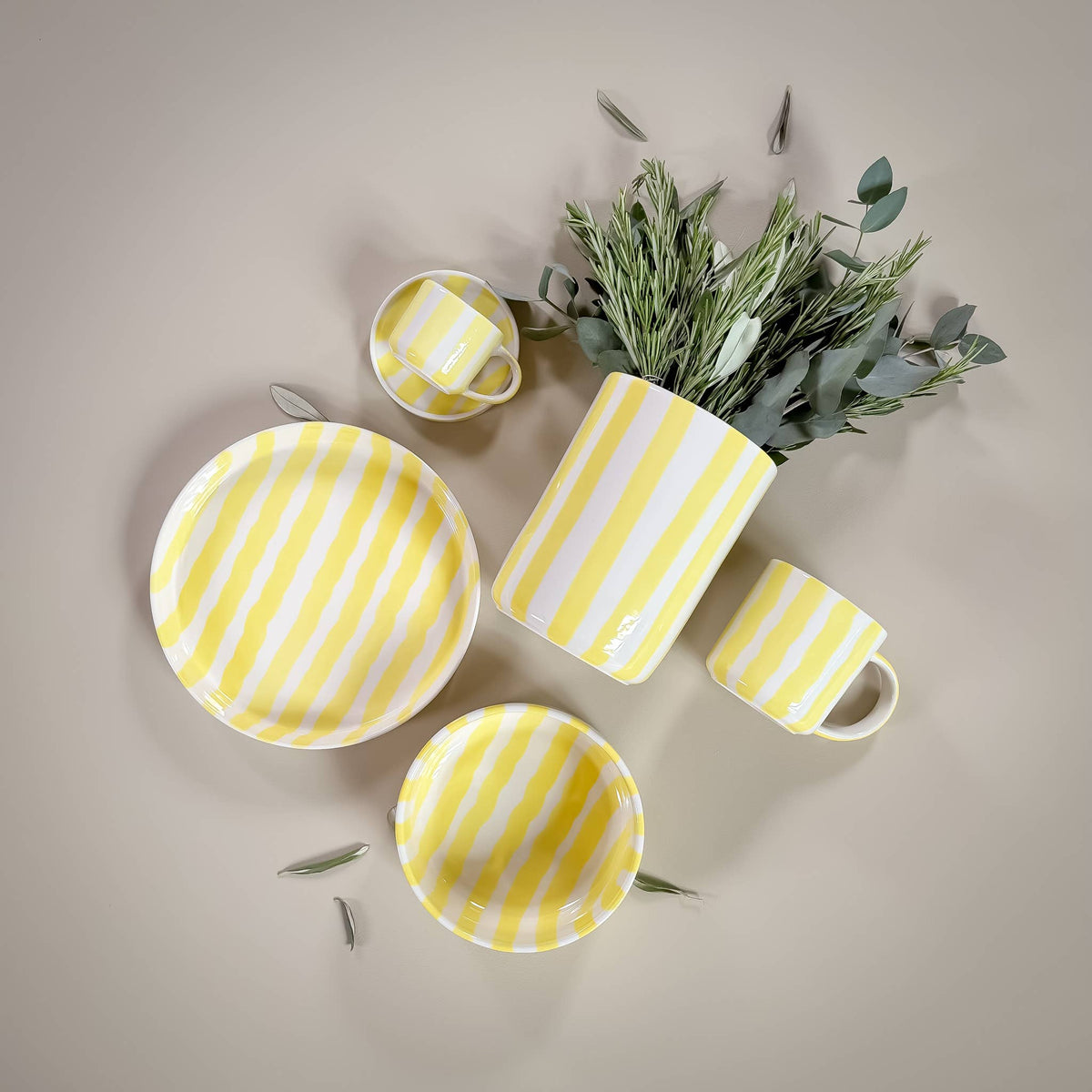 Magazin Minori Vase Stripes - spiaggia yellow