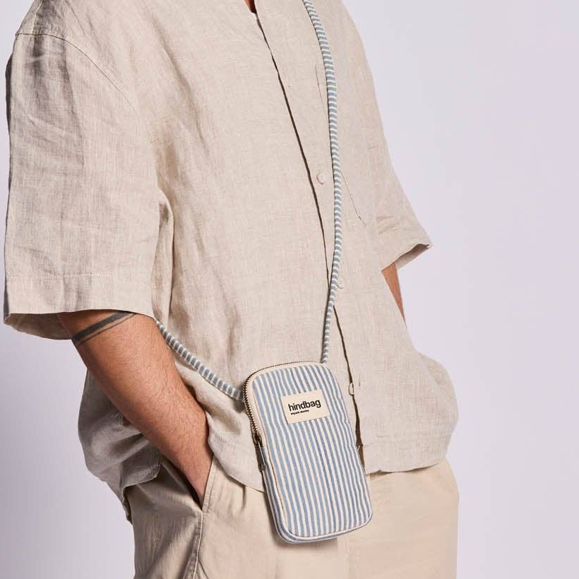Hindbag Handyhülle "Bill" Blaue Streifen