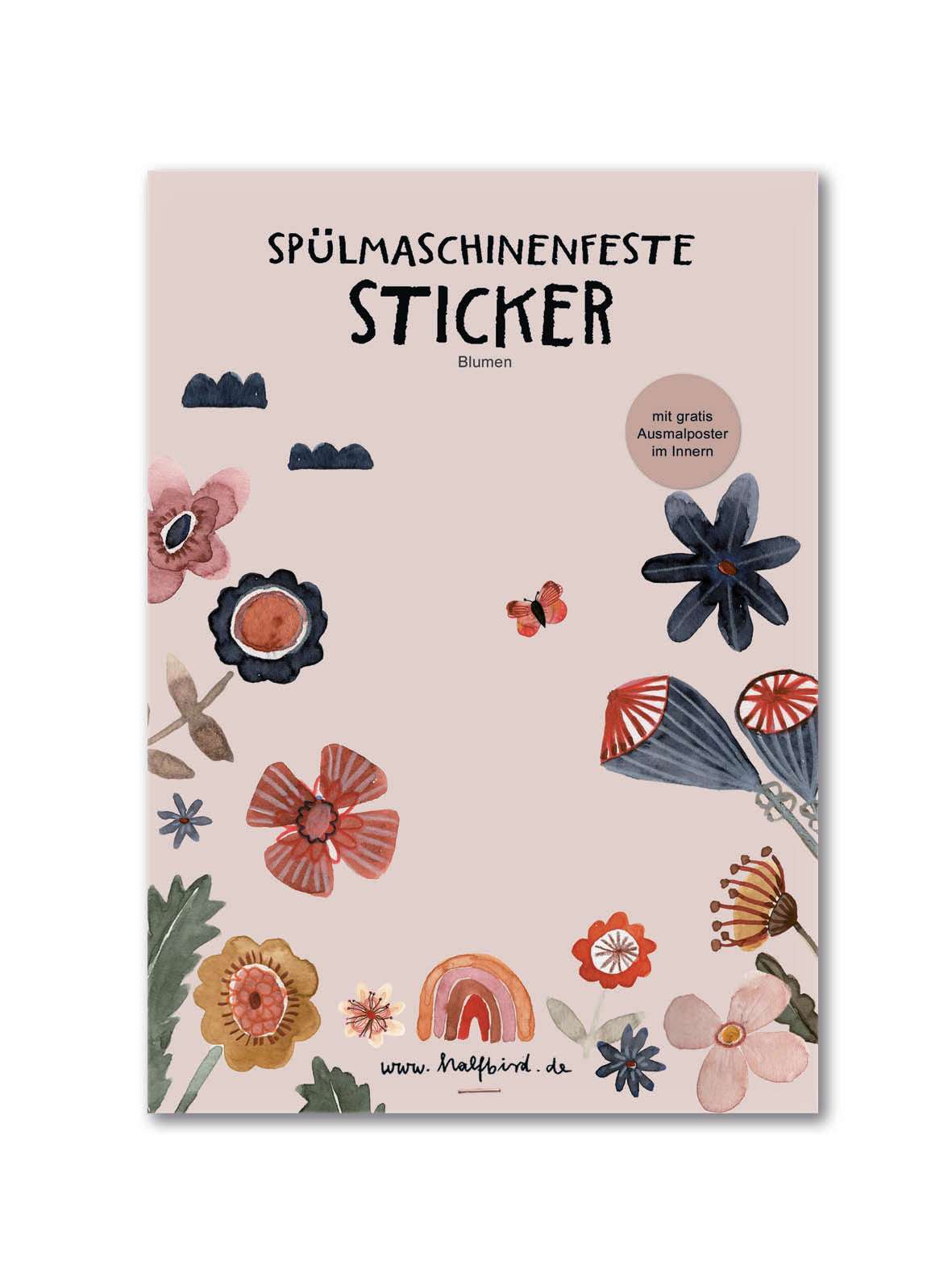 Halfbird Spülmaschinenfeste Sticker "Blumen"