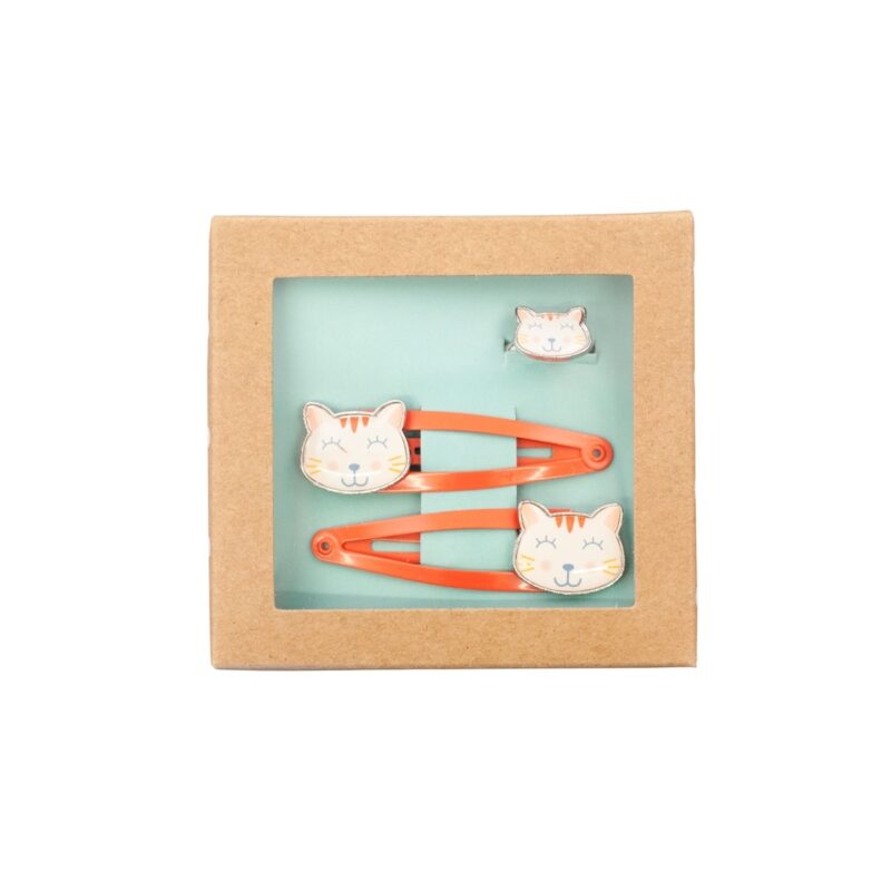 Haarspangen & Ring 'Katze'