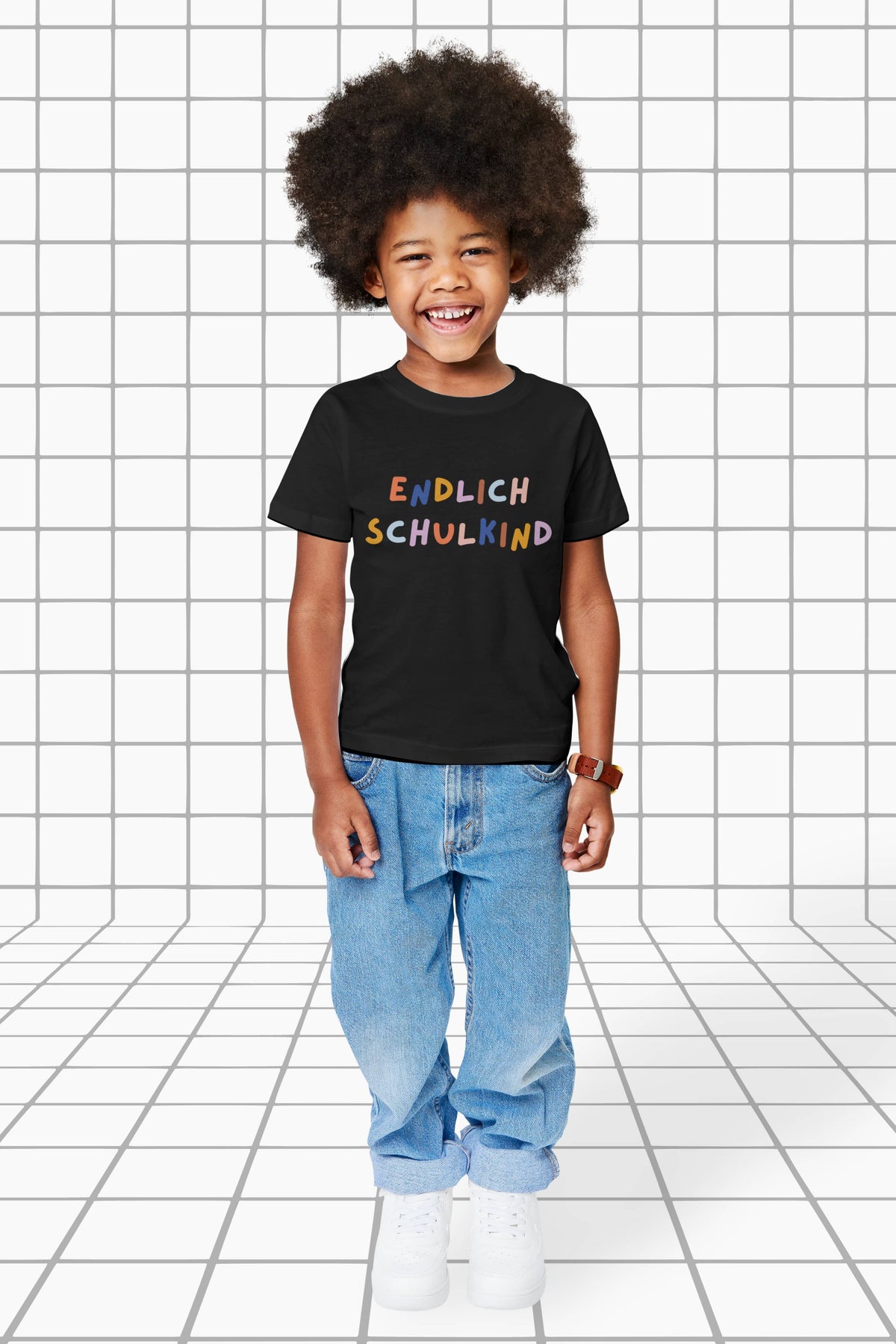 Modern Kids Art - Bügelbild "Endlich Schulkind" Groß