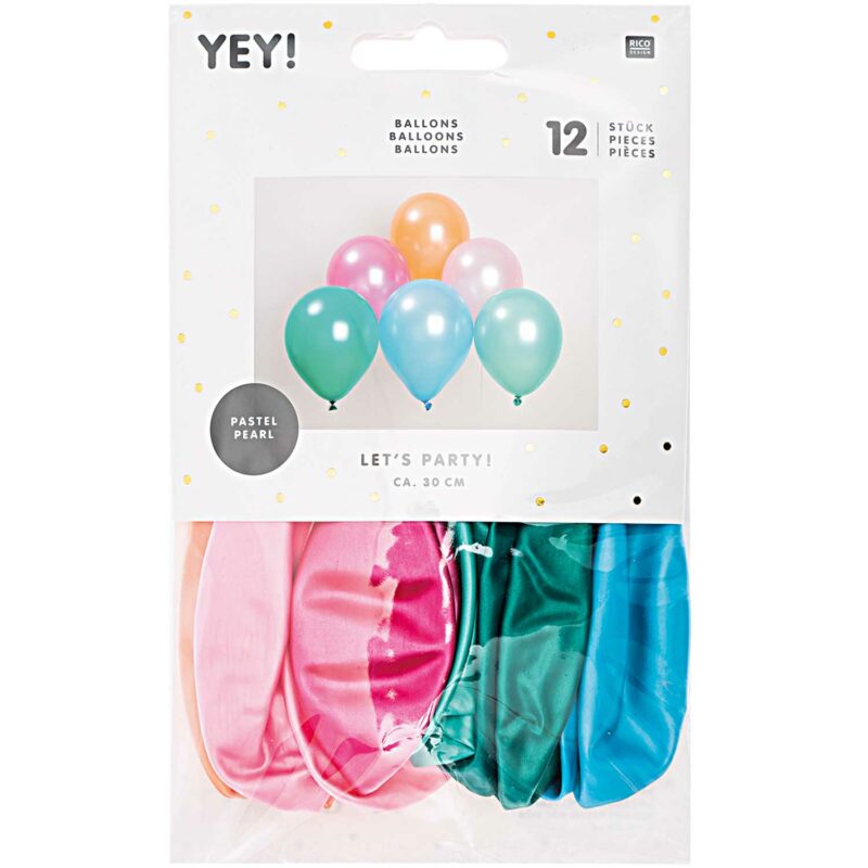 YEY! LET'S PARTY Luftballon Mix 'PASTELL / MATT / 30 CM'