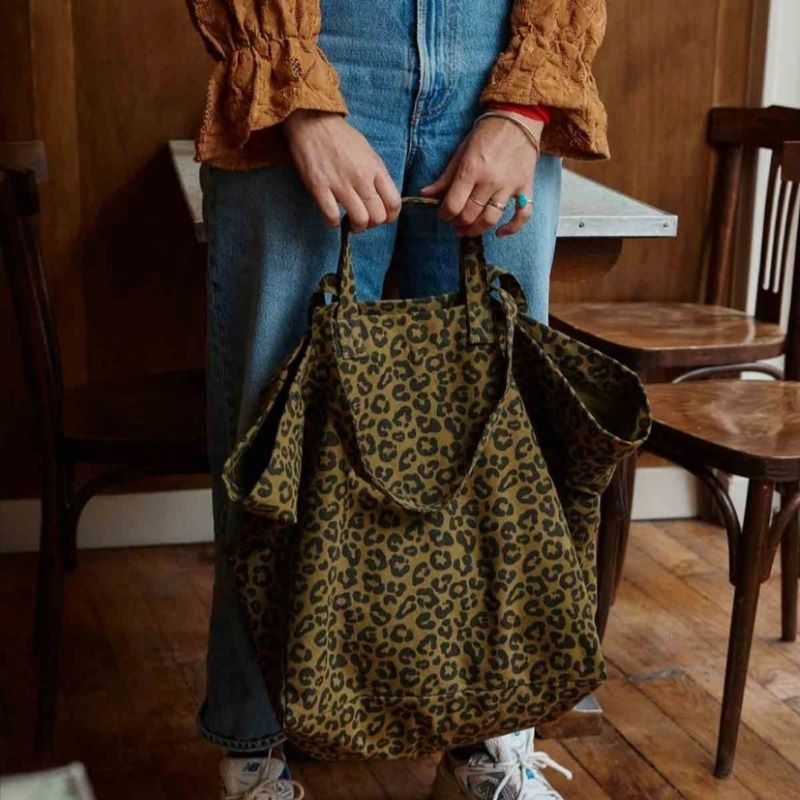 Rose in April "Elisa" Shopper Olivgrün Leopard'