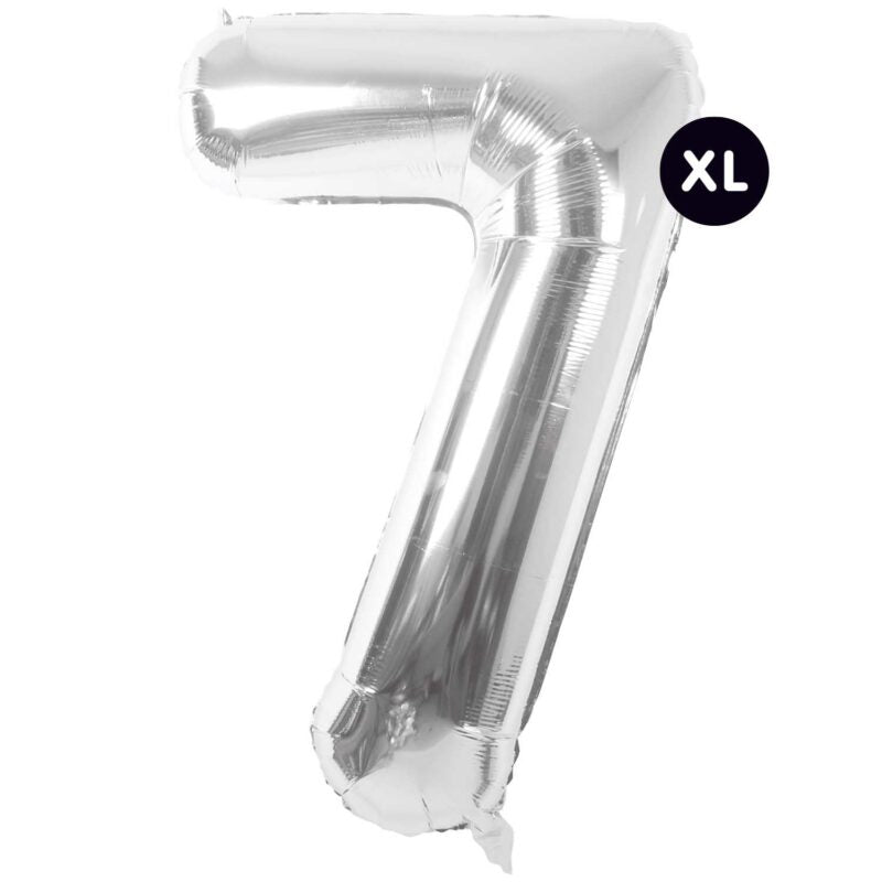 YEY! LET'S PARTY Folienballon 'SILBER / Zahlen 0-9/ 86 CM'