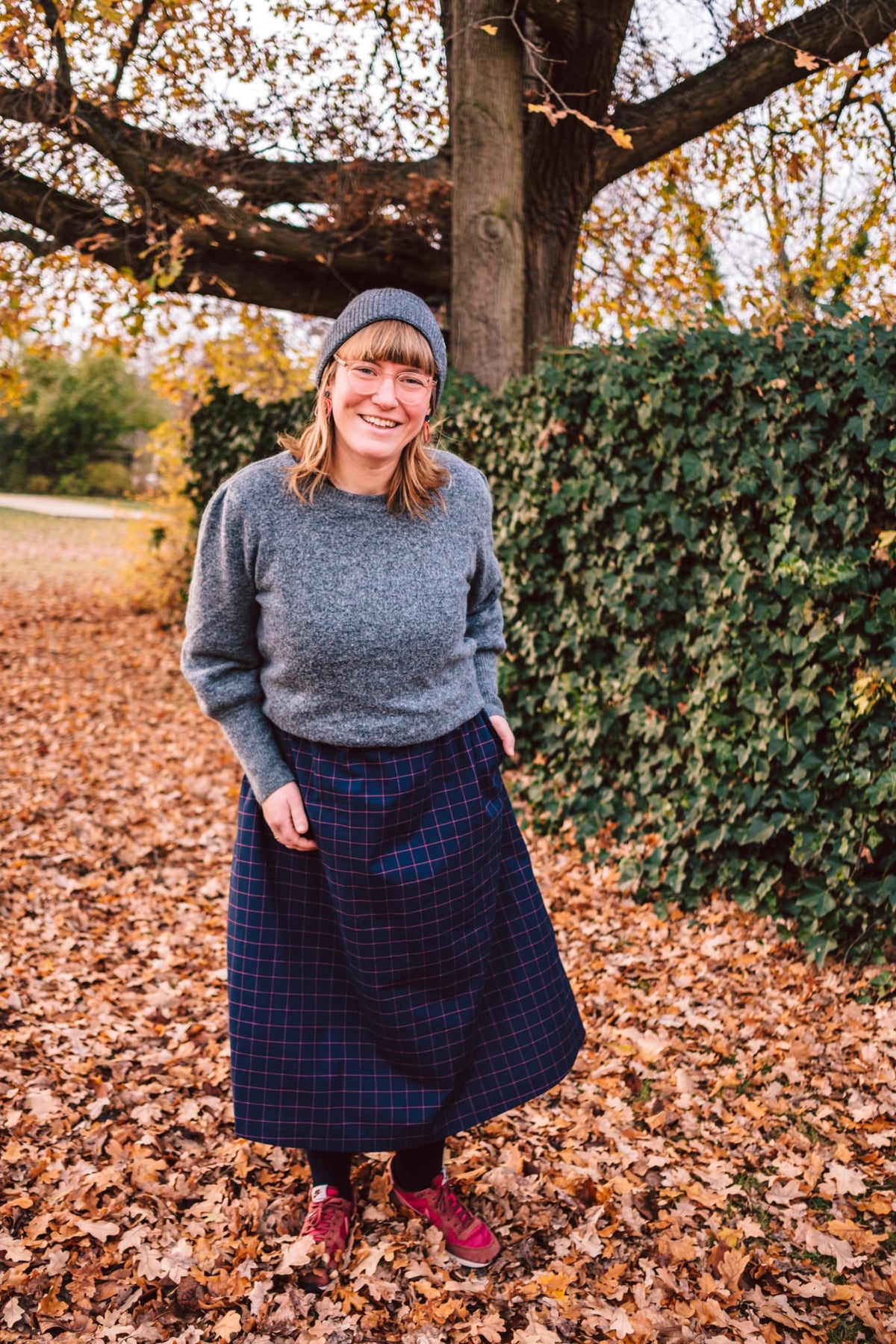 Studio du. MidiKleid langarm 'Grid' verschiedene Farben