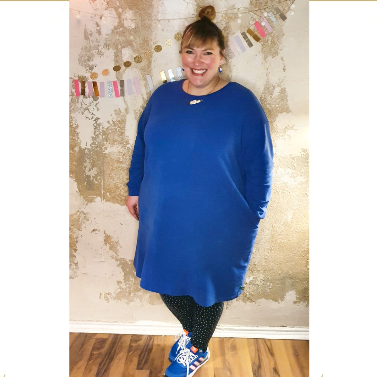 Studio du. Oversize Kleid Damen knallblau Sweat