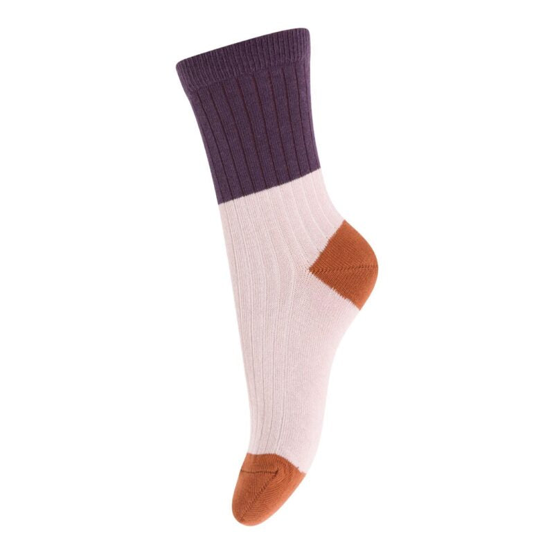 Melton Socken 'block colour - alt rosa'