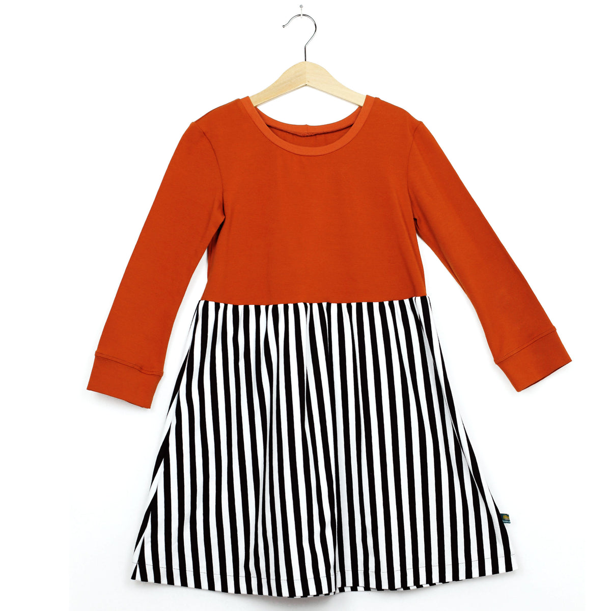 Studio du. Kinderkleid Passenkleid gestreift rost schwarz weiss