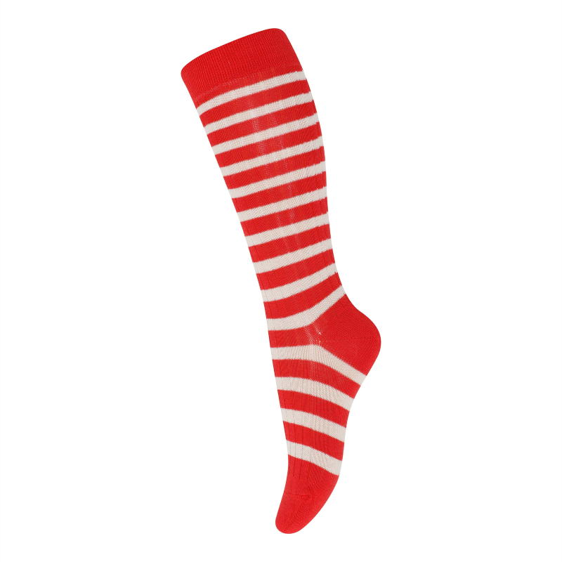 letztes Paar Gr. 25-28 MP Denmark Eli Knie Socken 'Tomato' Baumwolle