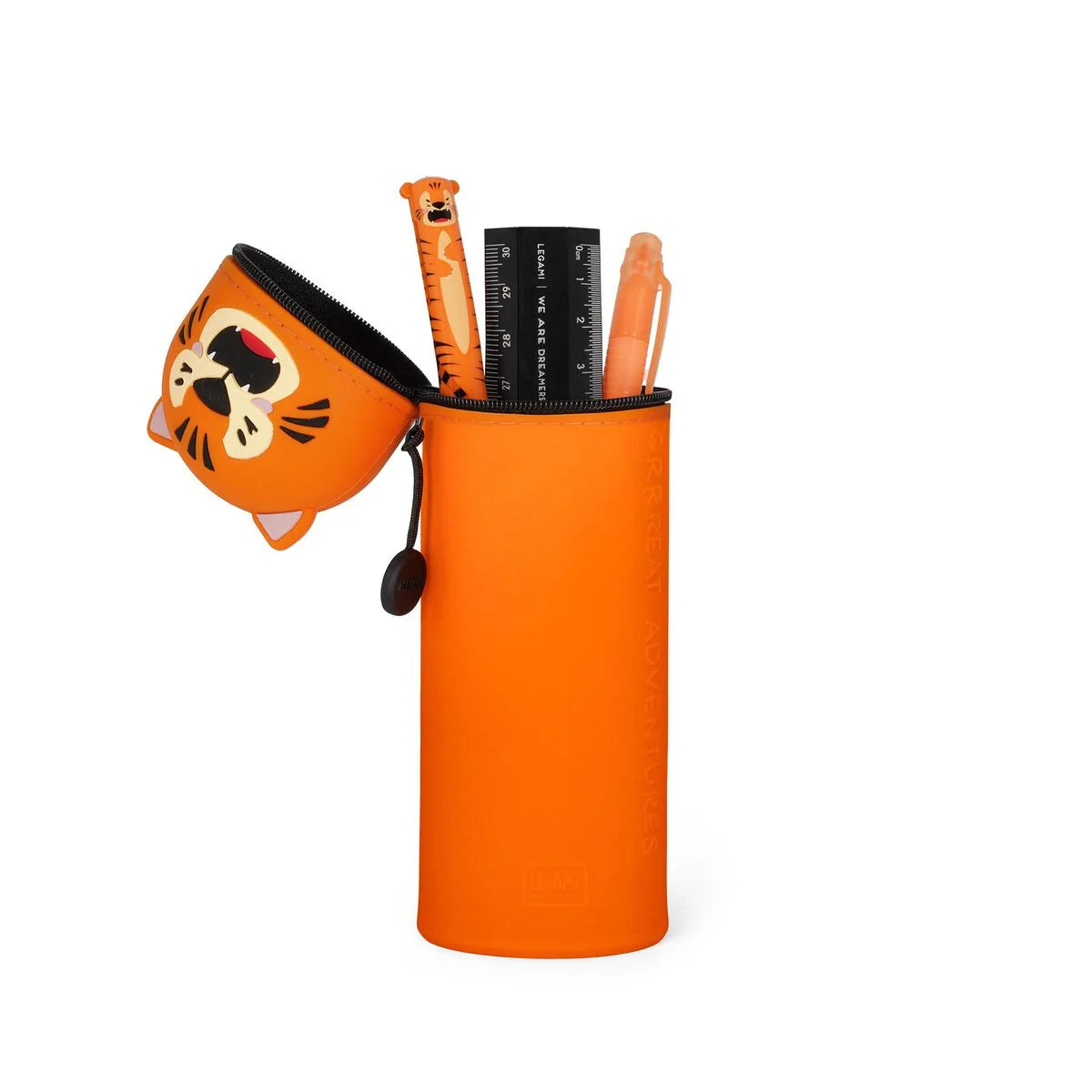 Legami 2-in-1 Federmäppchen aus Silikon Tiger „Grrreat Adventures“