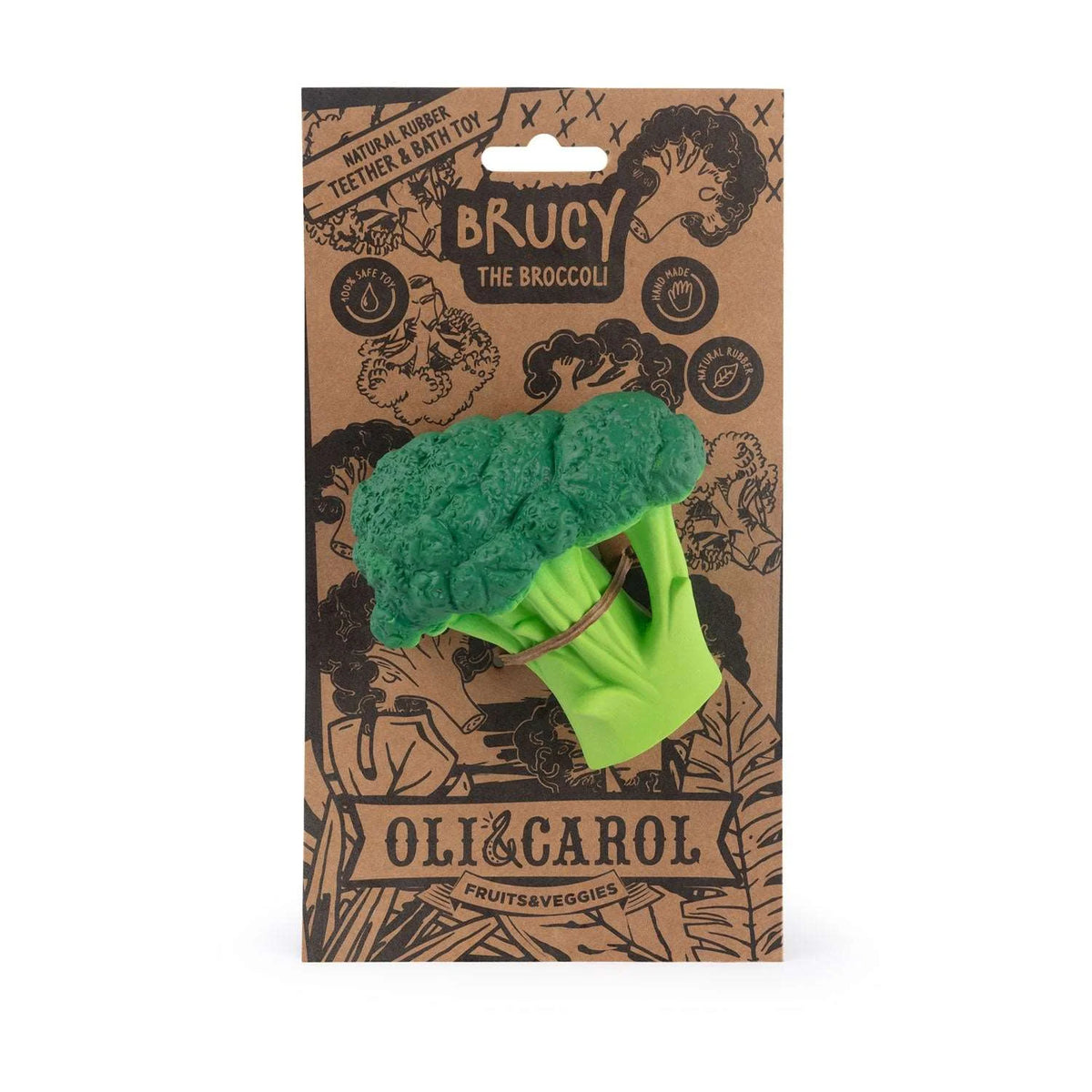 Oli & Carol 'Brucy the Broccoli Baby Teetherr' Baby Beißring