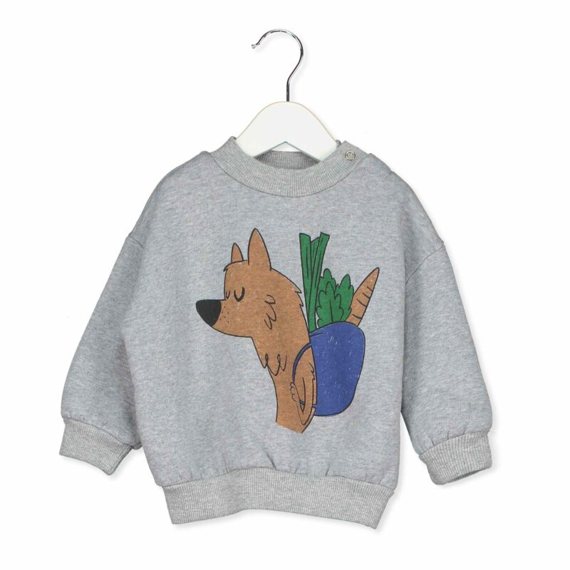 Lötiekids Sweatshirt 'VEGGIE WOLF / GREY MELANGE'