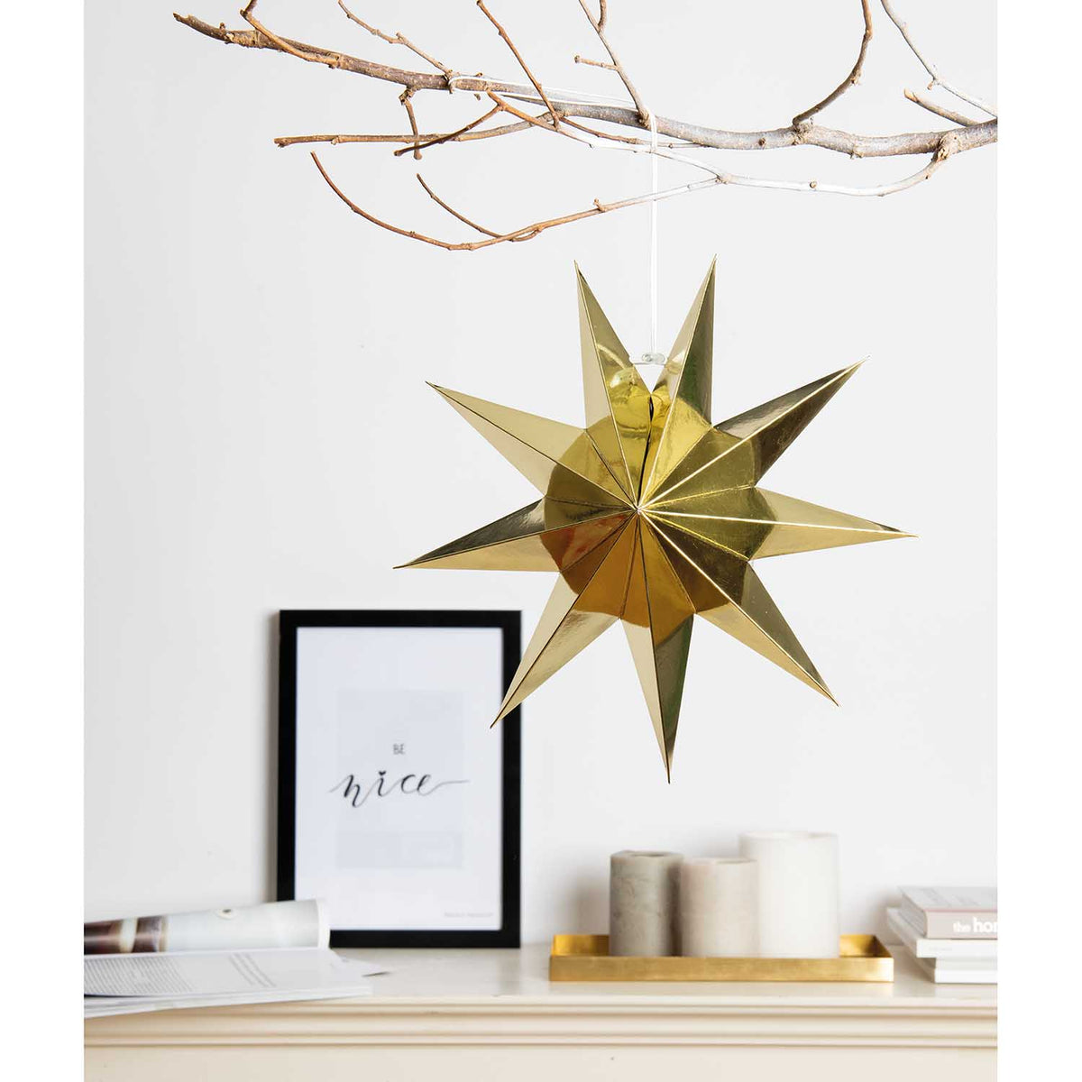 Papierstern Auffaltbar 'gold glänzend'