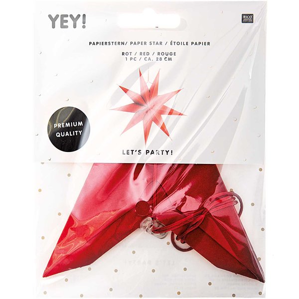 Papierstern Auffaltbar 'rot' 28cm