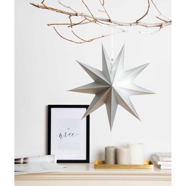 Papierstern Auffaltbar 'silber matt' Rico Design