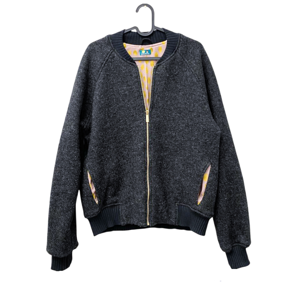 Studio du. Bomberjacke Wollwalk anthrazit/Futter auf Wunsch