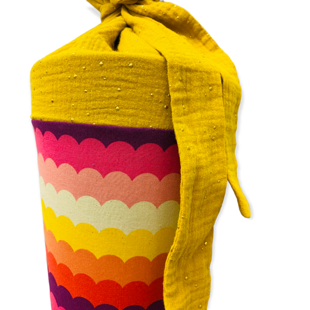 Studio du. Schultüte 'bunte Wellen/senfgelb gold Musselin '