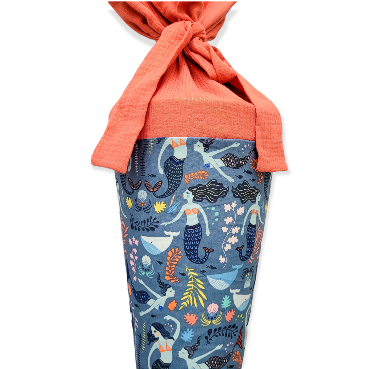 Studio du. Schultüte 'Meerjungfrau blau/ lachs lurex Musselin'