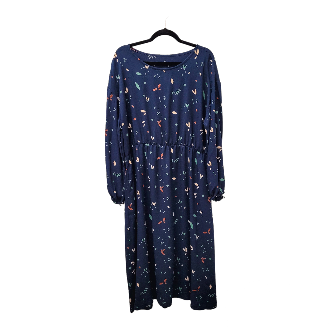Studio du. MidiKleid langarm aus Viskosekrepp 'Petal Indigo Night'