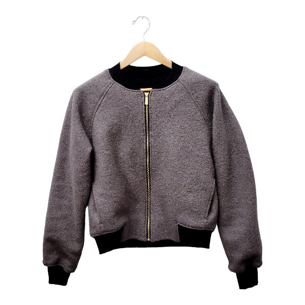 Studio du. Bomberjacke Wollwalk greige/schwarz