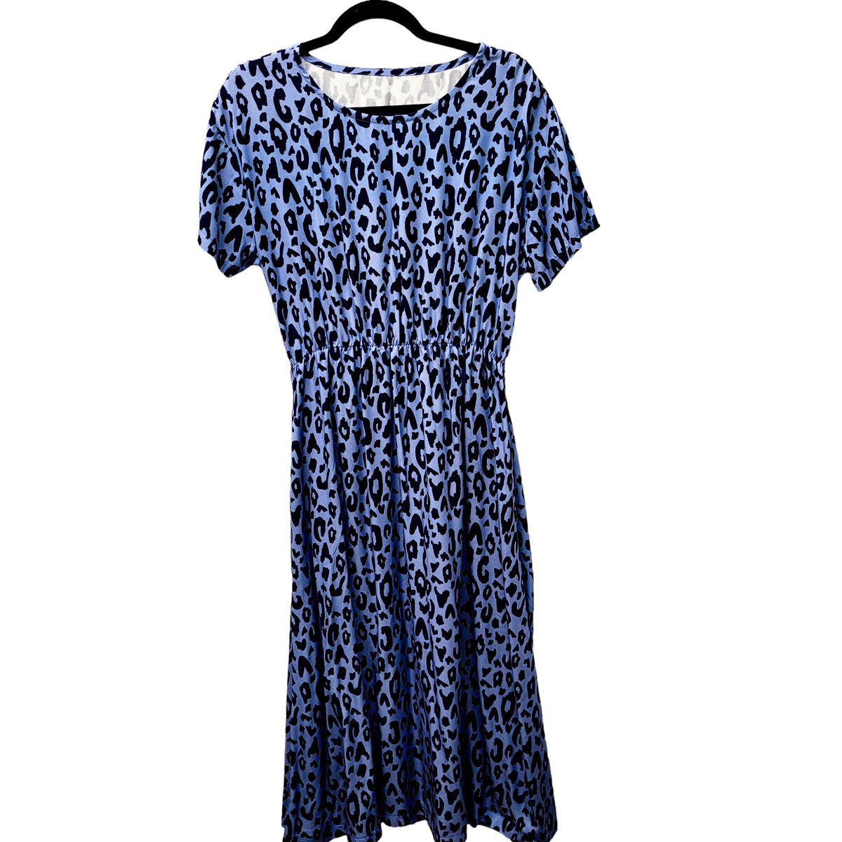 Studio du. Lang/kurzarm MidiKleid aus Viskose 'Leo Jeansblau'