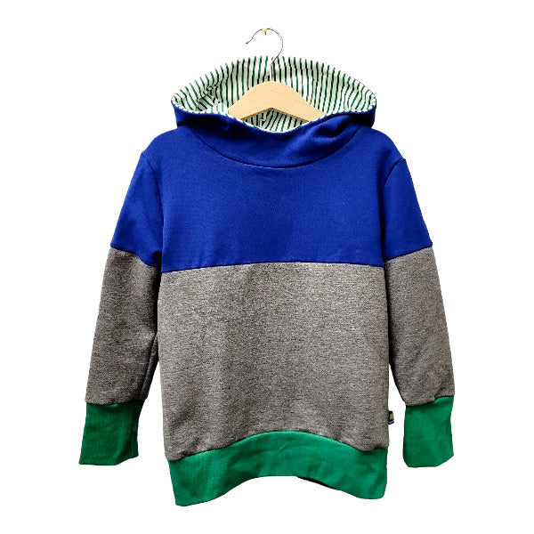 Studio du. Hoody Colorblocking 'knallblau grau knallgrün'