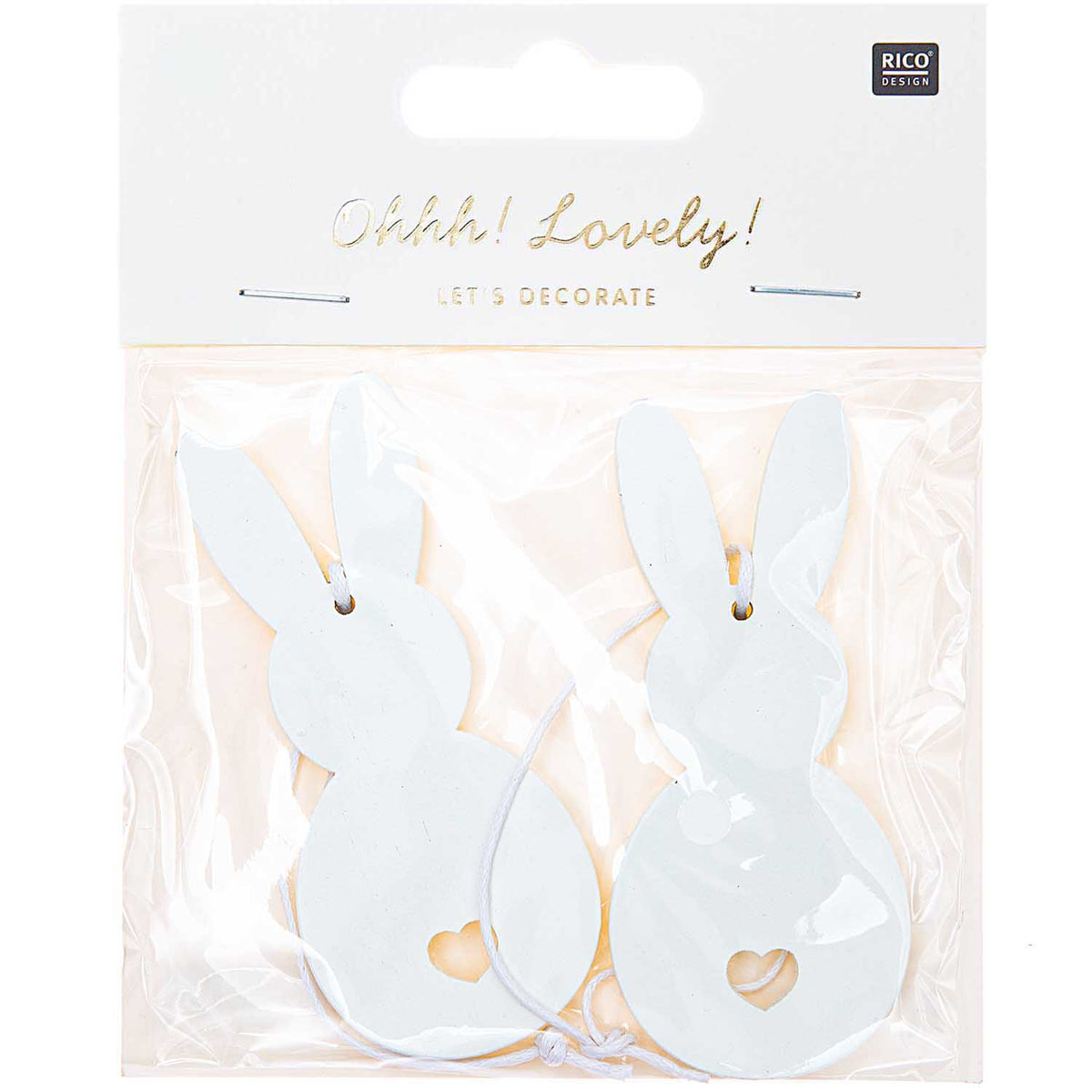 Holzanhänger 'Hase/weiss'