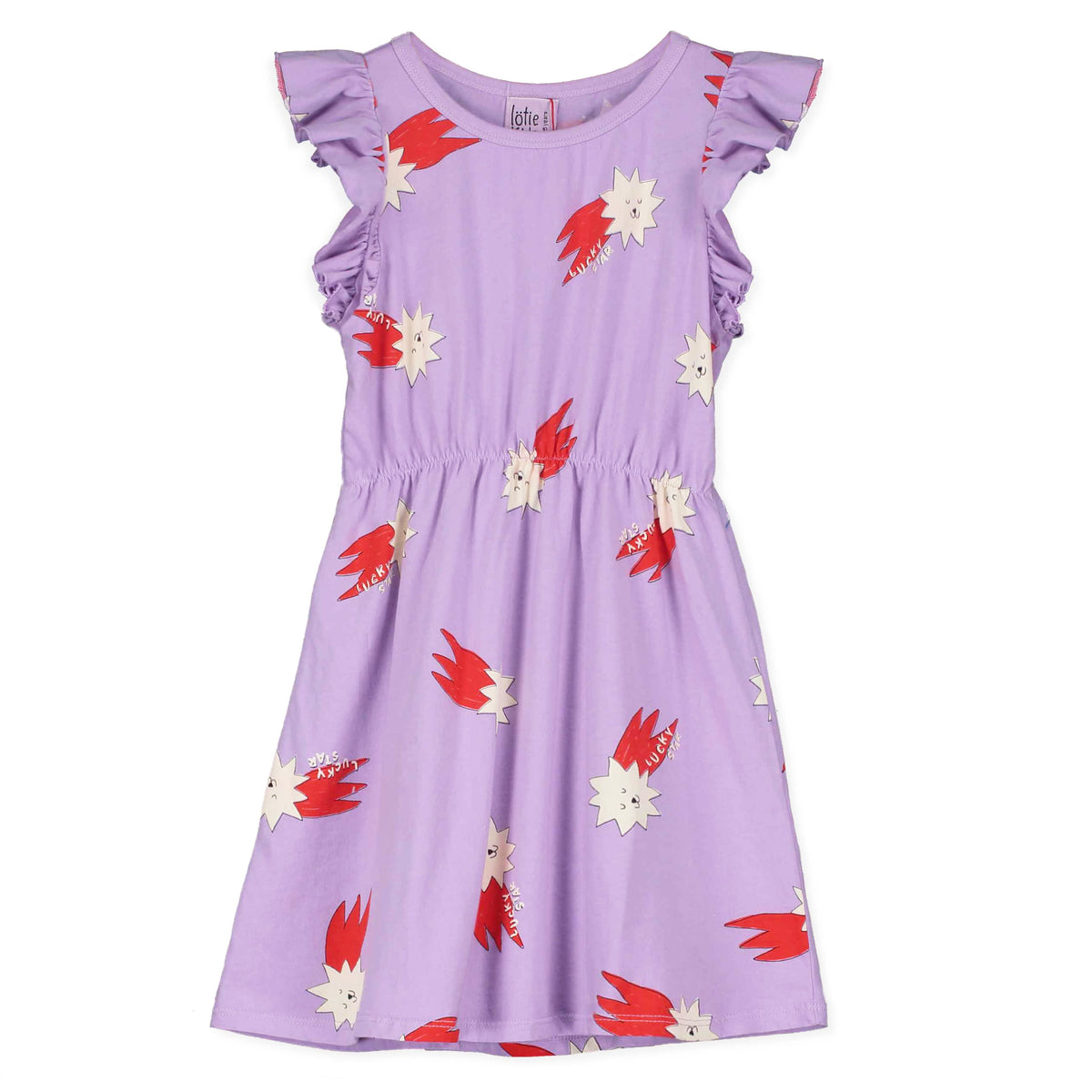 Lötiekids Ruffle Sleeve Dress Mauve