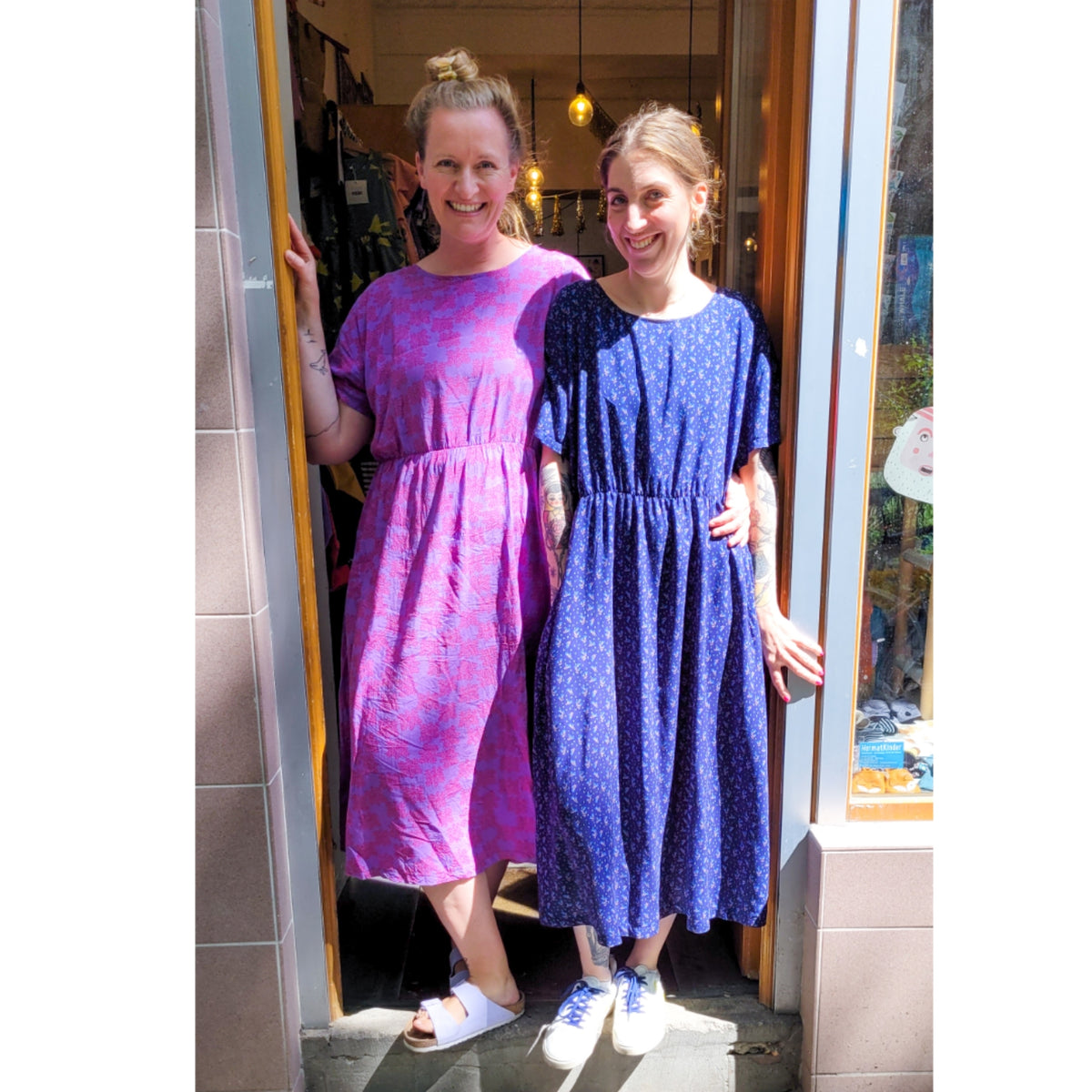 Studio du. MidiKleid aus Viskose Blümchen blau