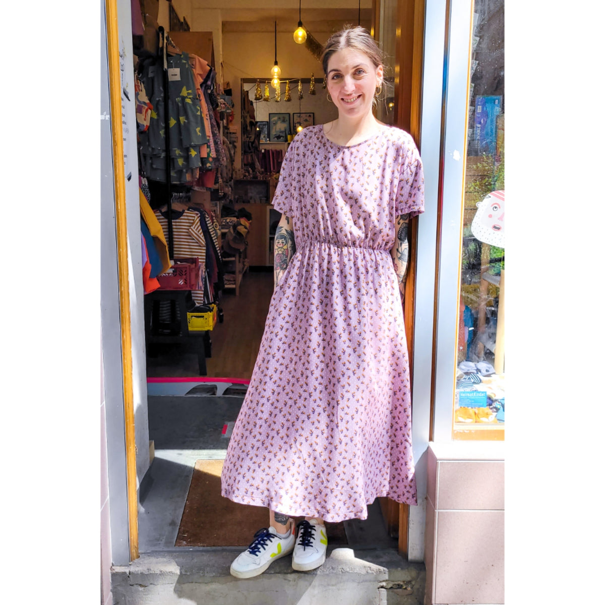 Studio du. MidiKleid aus Viskose Blümchen rosa