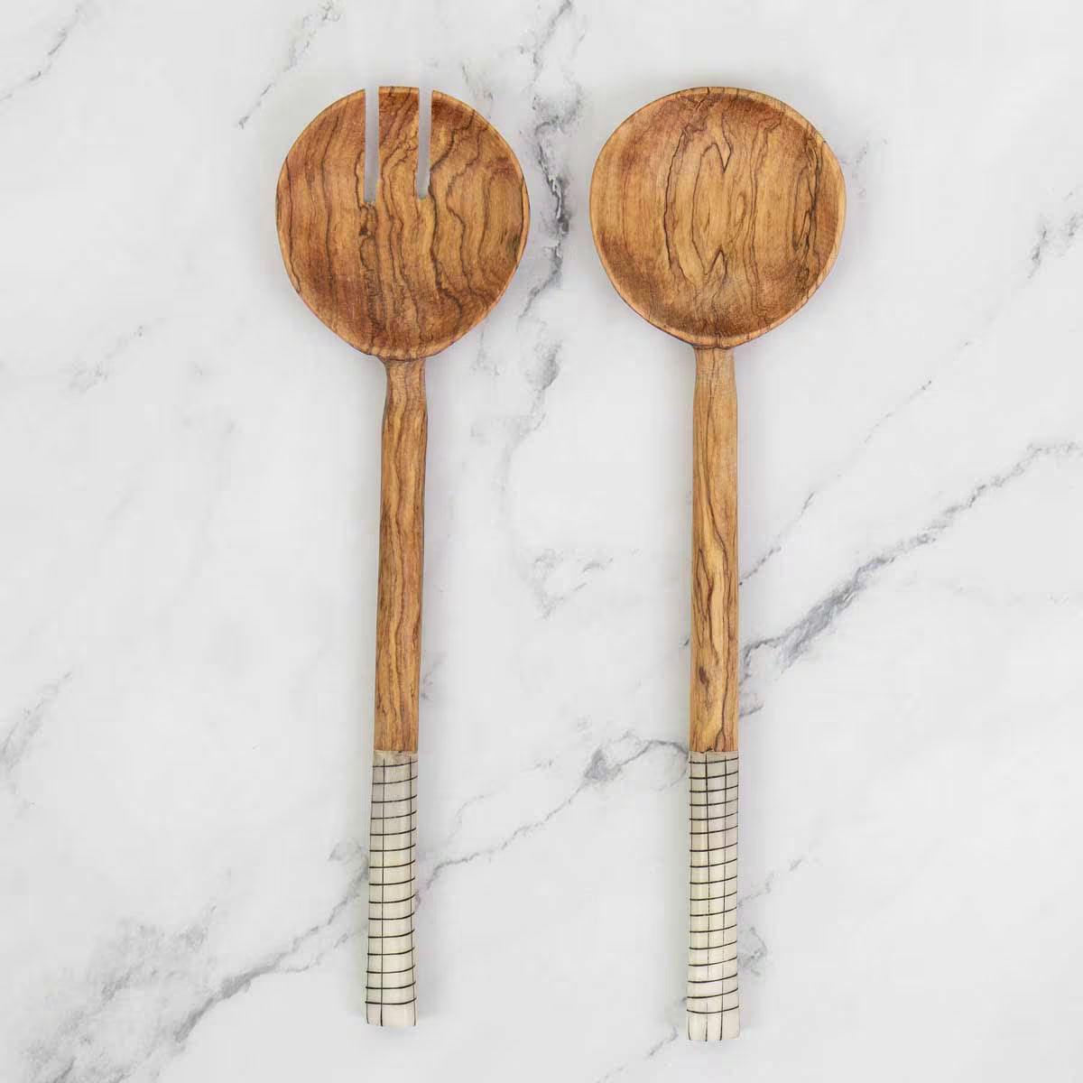 A world of Craft -WOOD CHECK Salatbesteck Olivenholz