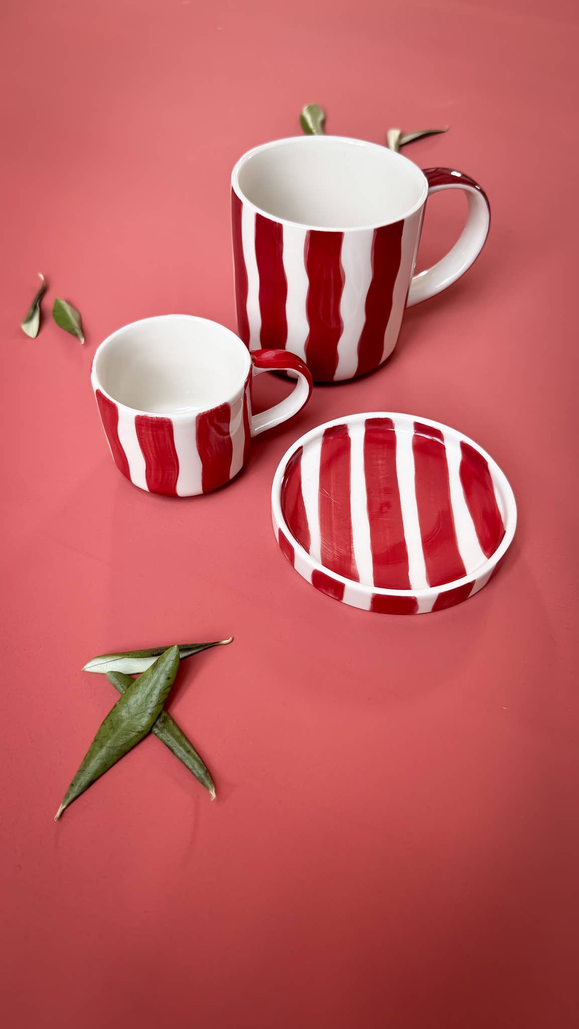 Magazin Minori Espresso Set Stripes - tramonto red (2er Set - 4 Teile)