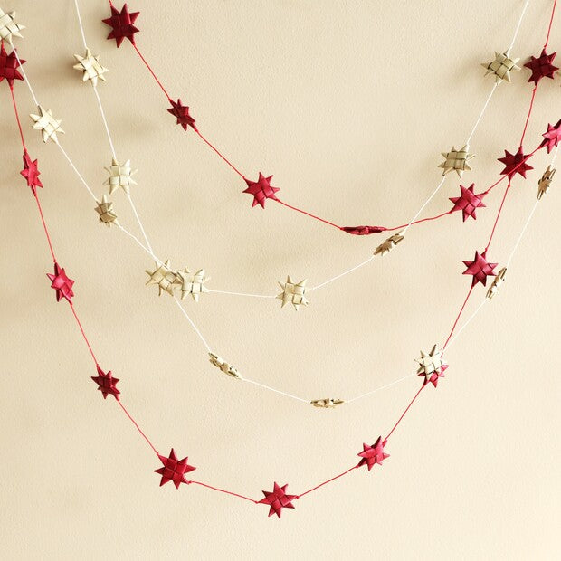 A World of Craft Girlande 'Stars on a string' rot