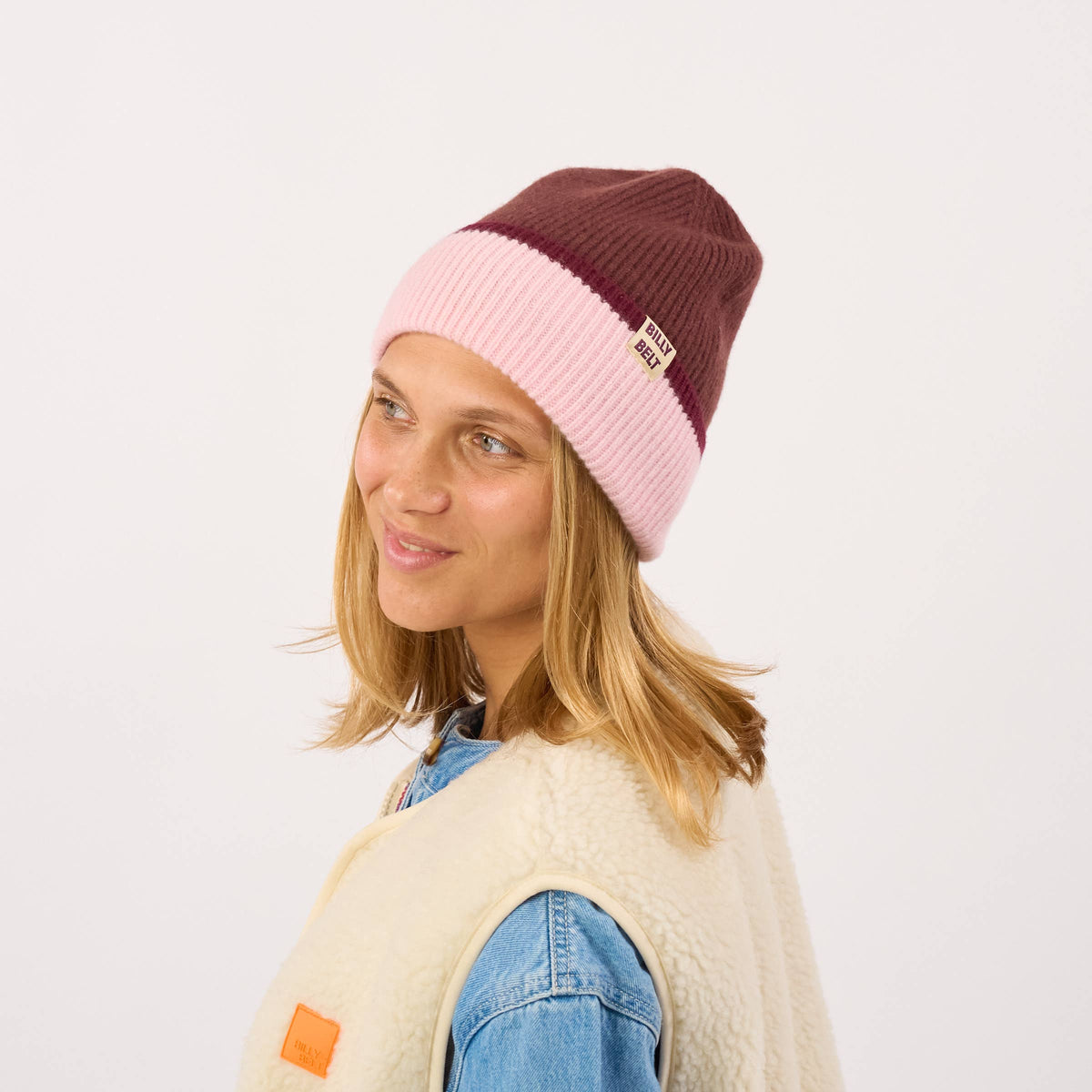 BILLYBELT - Beanie - Braun, Rosa & Bordeaux