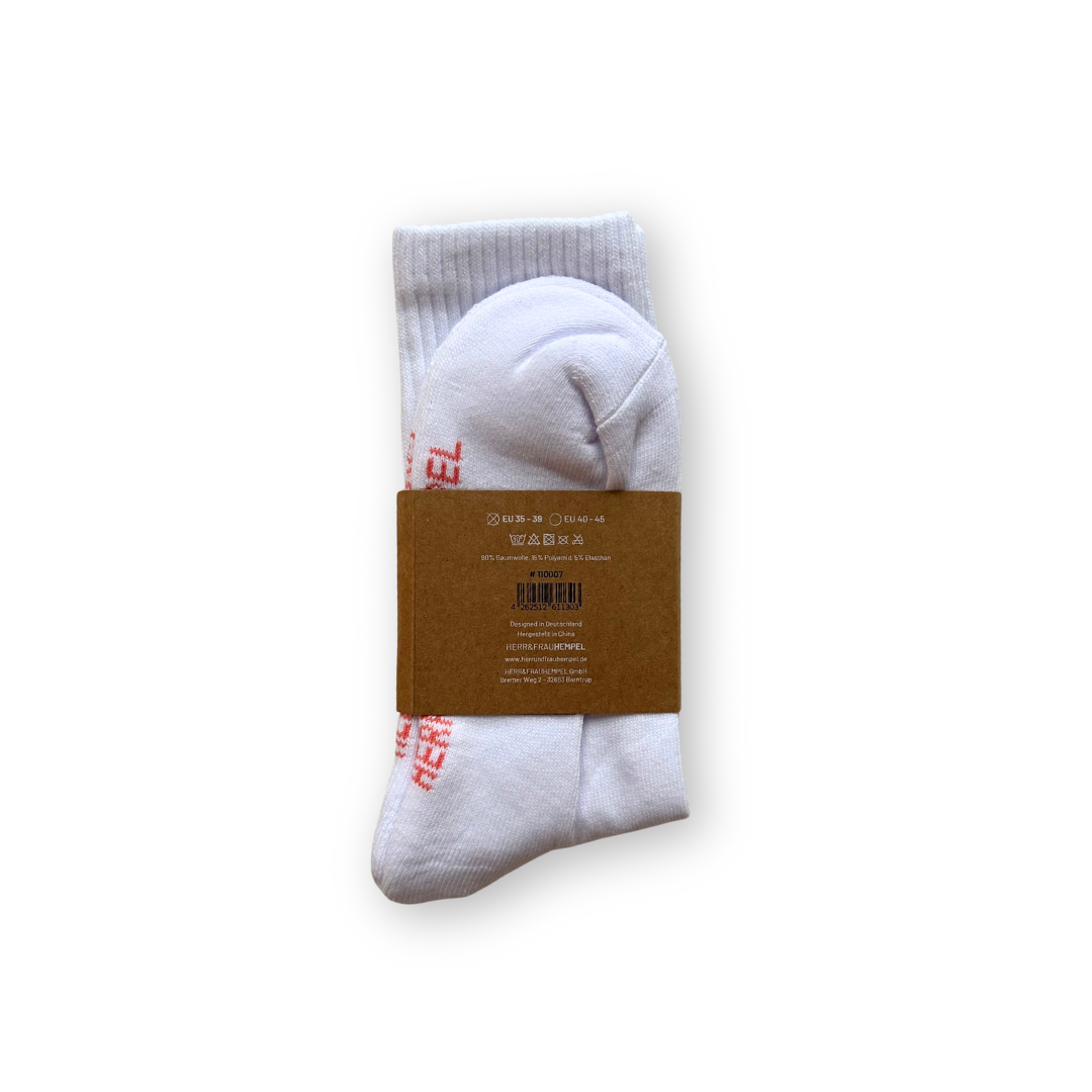 SOCKEN - LIEBE coral - weiß Herr&FrauHempel