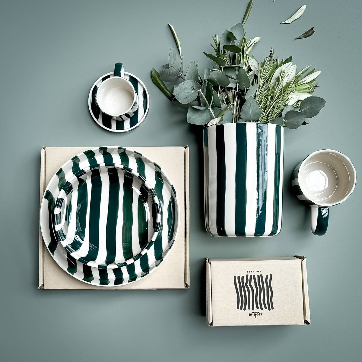 Magazin Minori Teller Stripes - gentle green