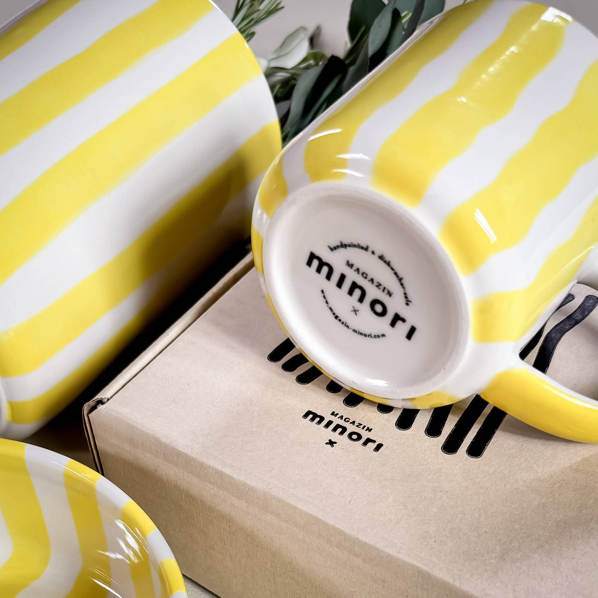 Magazin Minori Vase Stripes - spiaggia yellow