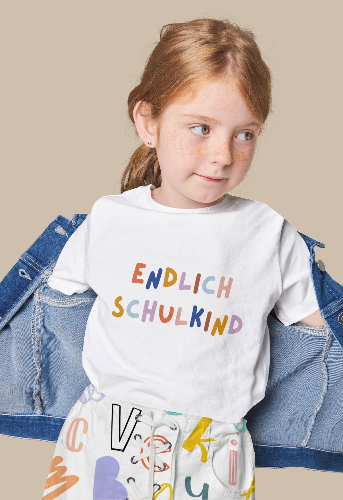 Modern Kids Art - Bügelbild "Endlich Schulkind" Groß
