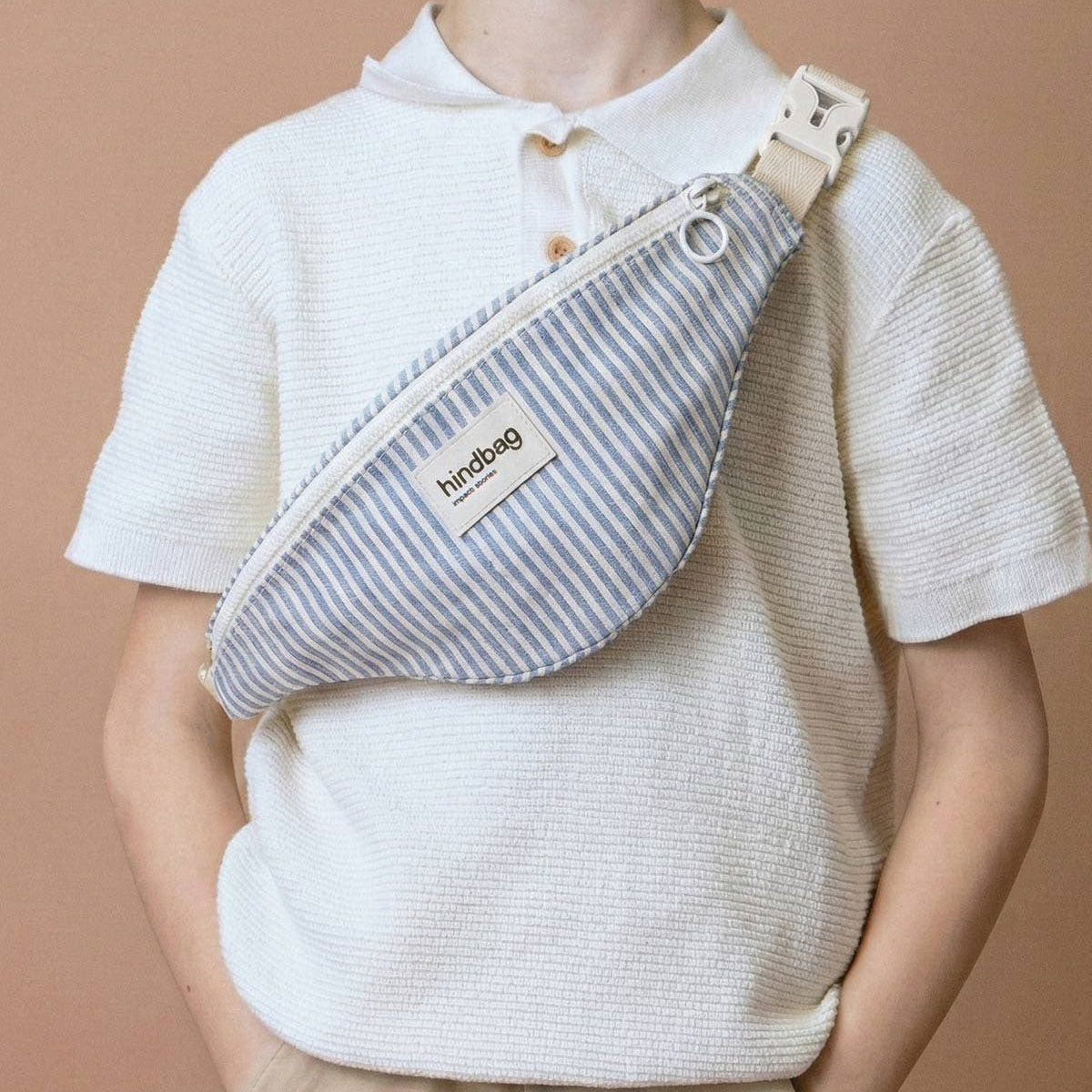 Hindbag Bauchtasche "Augustin" blau gestreift
