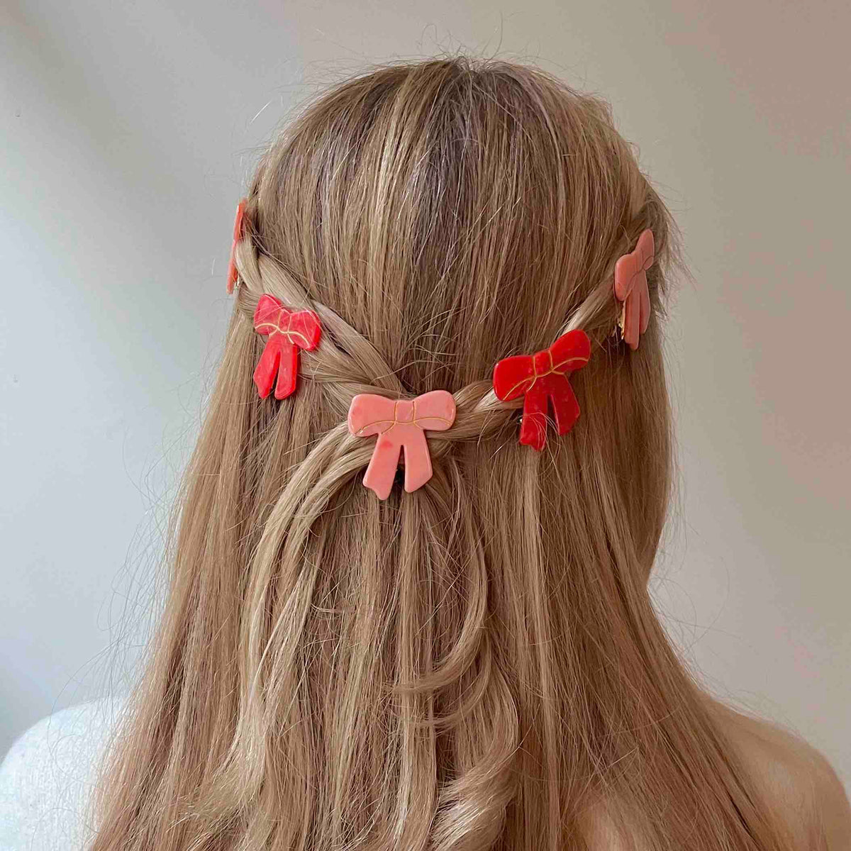 Coucou Suzette Mini Haarclip rote Schleife