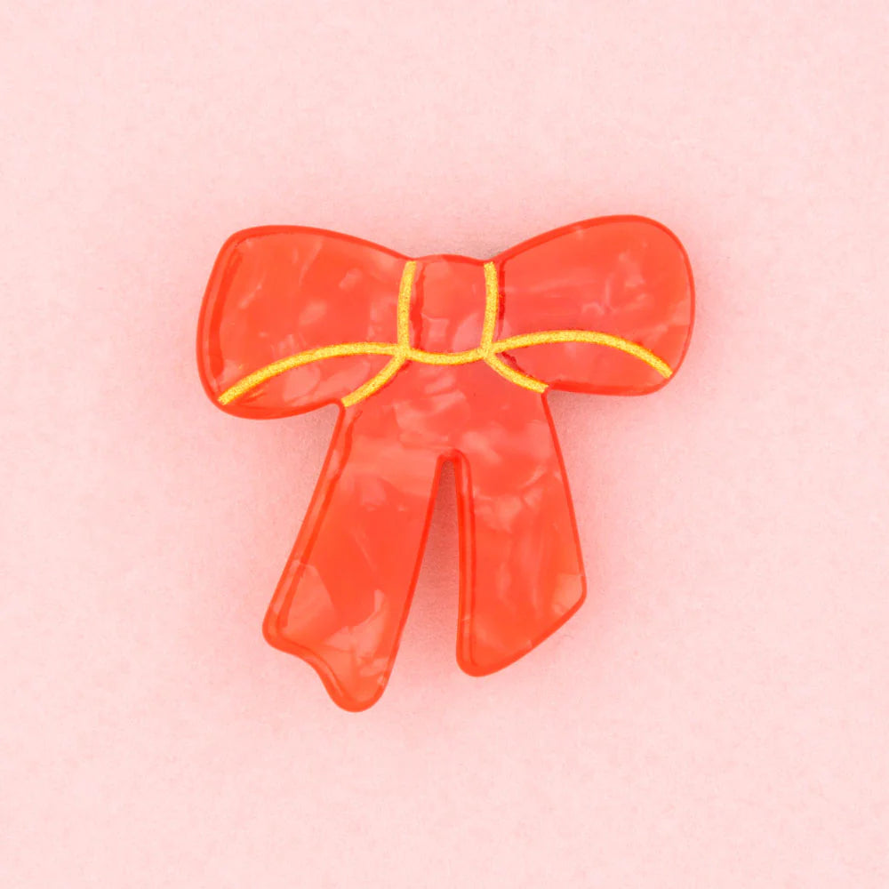 Coucou Suzette Mini Haarclip rote Schleife