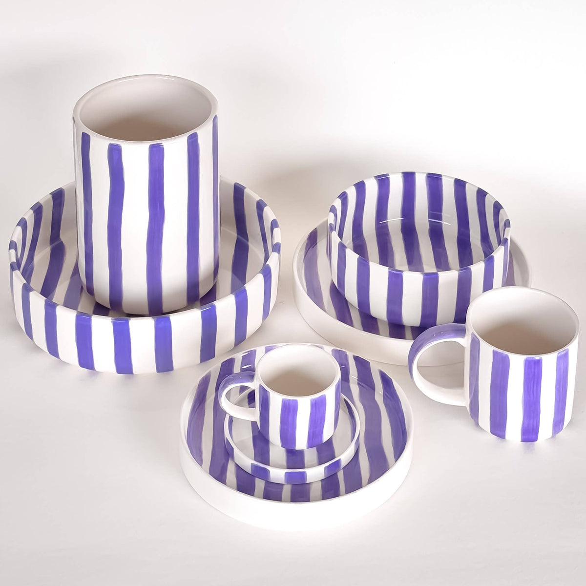 Magazin Minori Espresso Set Stripes - palazzo purple